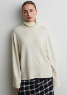 Pullover "Alpha" aus Wolle - Cremeweiß