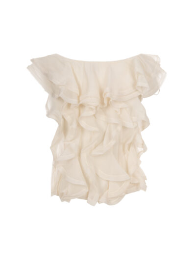 One-Shoulder-Bluse mit Volants "Tilly" - Weiß – Bild 2