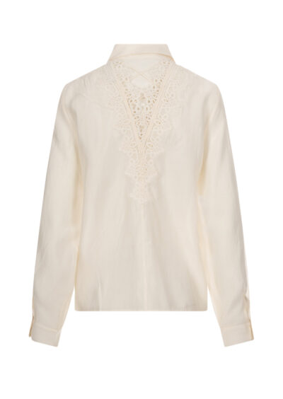 Bluse mit Spitze "Molly" - Cremeweiß – Bild 2