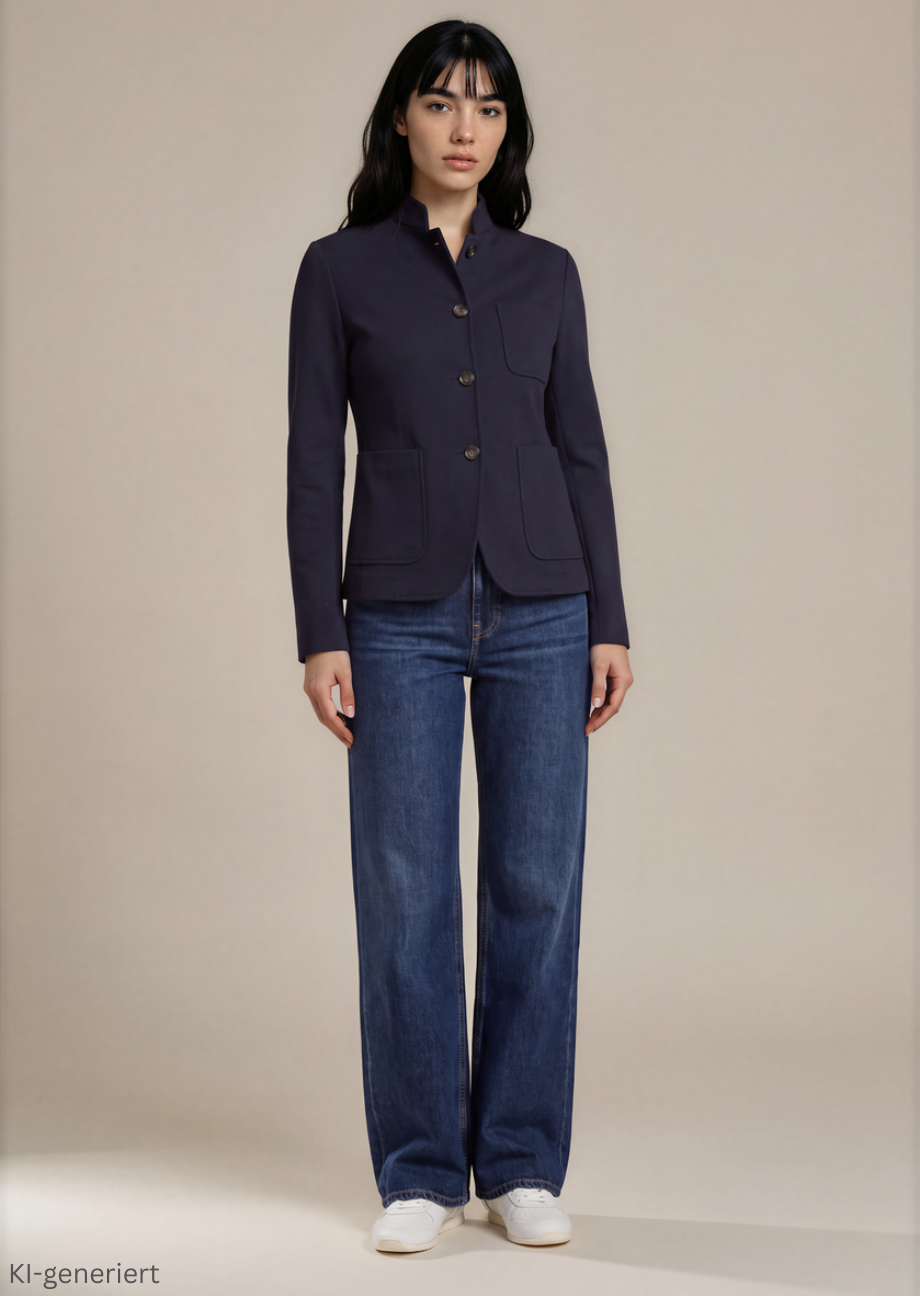 39343_851-model Blazer aus Baumwolle – Dunkelblau – Bild 1