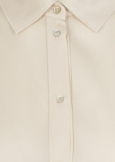 Seidenbluse mit offenem Saum - Cremeweiß – Bild 3