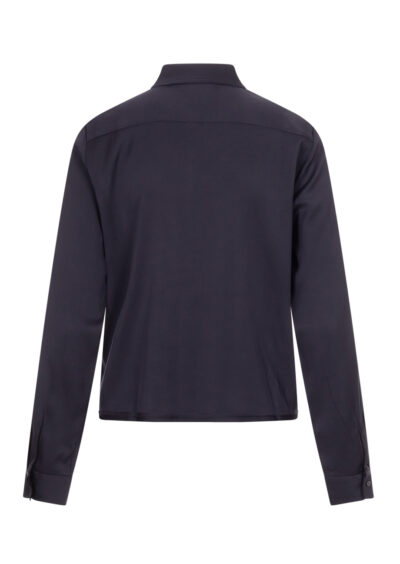 Seidenbluse mit offenem Saum - Dunkelblau – Bild 2