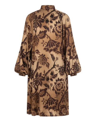 Kleid mit Blumenmuster - Braun – Bild 3