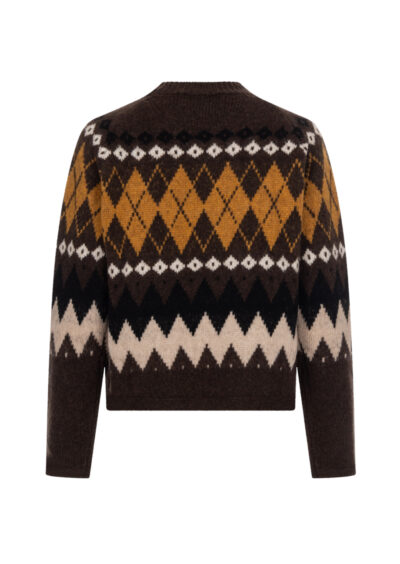 Pullover mit Norwegermuster – Braun/Multi – Bild 3