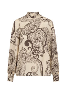 Schluppenbluse mit Paisleymuster  - Beige/Braun – Bild 2