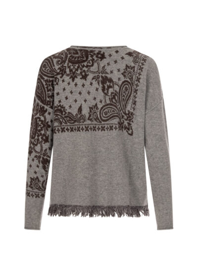 Strickpullover mit Paisleymuster - Grau/Braun – Bild 2