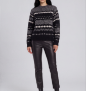 Pullover mit Norwegermuster – Schwarz/Weiß