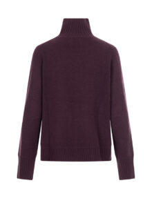Kaschmirpullover mit Stehkragen – Lila – Bild 2