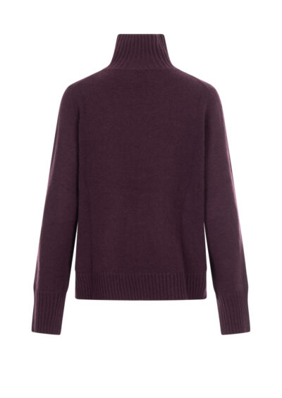 Kaschmirpullover mit Stehkragen – Lila – Bild 2