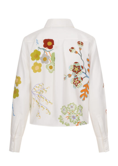 Seidenbluse – Weiß/Multi – Bild 2