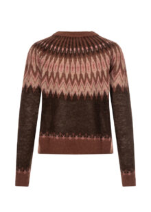 Pullover mit Norwegermuster - Braun/Rosa – Bild 2