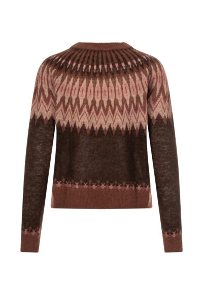 Pullover mit Norwegermuster - Braun/Rosa – Bild 2