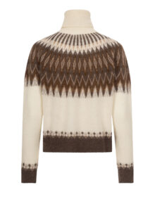 Pullover mit Norwegermuster – Weiß/Braun – Bild 2