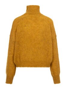 Grobstrickpullover mit Stehkragen - Gelb – Bild 2