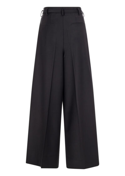Weite Hose mit Bundfalten - Schwarz – Bild 2