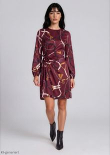 Minikleid aus Viskose - Rot/Multi