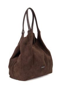 Veloursleder-Tasche „Dua“ – Dunkelbraun – Bild 2