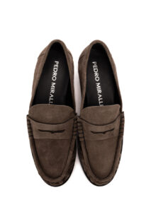 Penny-Loafer aus Veloursleder – Taupe – Bild 5