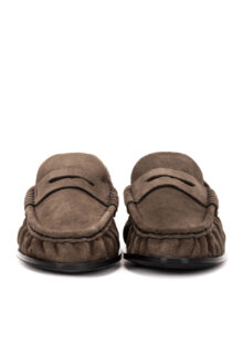 Penny-Loafer aus Veloursleder – Taupe – Bild 4