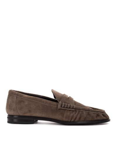 Penny-Loafer aus Veloursleder – Taupe – Bild 2