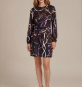 Minikleid aus Viskose - Dunkelblau/Multi