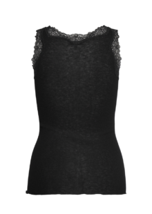 Top mit Spitze aus Wollmix - Schwarz – Bild 2