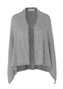 Poncho aus Wolle und Kaschmir - Grau meliert – Bild 2