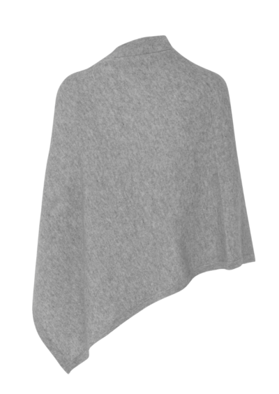 Poncho aus Wolle und Kaschmir - Grau meliert – Bild 3