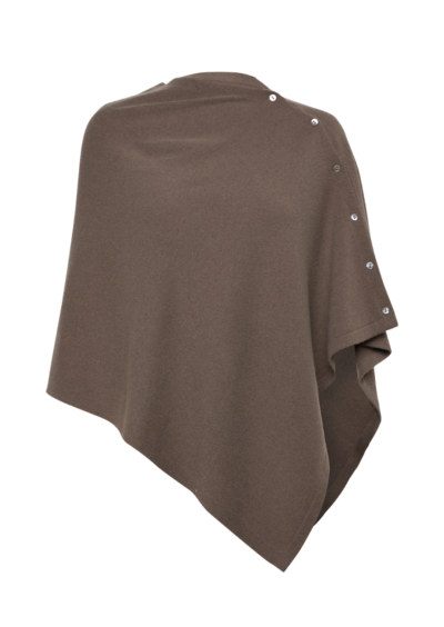 Poncho aus Wolle und Kaschmir - Taupe – Bild 2