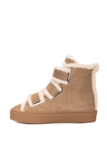 Boots "Velcro Wedge" - Beige – Bild 3