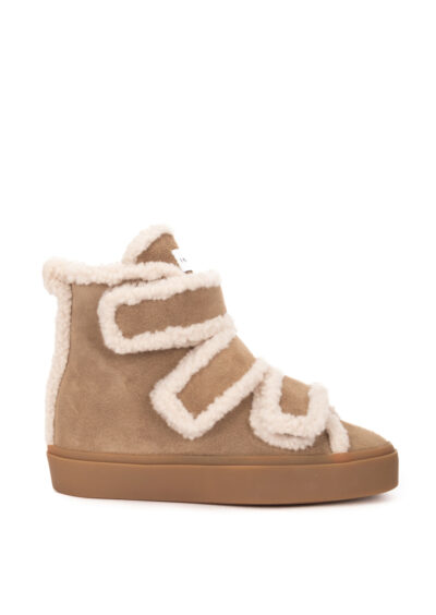 Boots "Velcro Wedge" - Beige – Bild 2