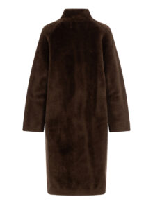 Fake-Fur Wendemantel "Shao" - Dunkelbraun – Bild 5