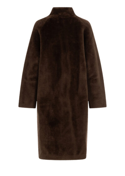 Fake-Fur Wendemantel "Shao" - Dunkelbraun – Bild 5