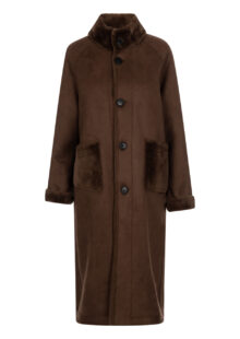 Fake-Fur Wendemantel "Shao" - Dunkelbraun – Bild 2