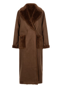 Fake-Fur Wendemantel "Shao" - Braun – Bild 2