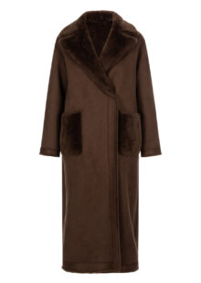 Fake-Fur Wendemantel "Shao" - Dunkelbraun – Bild 2