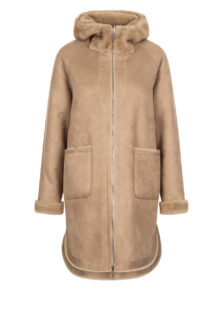 Fake-Fur Wendemantel "Mink" - Beige – Bild 2