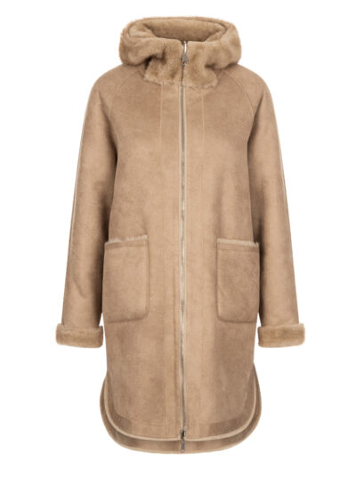 Fake-Fur Wendemantel "Mink" - Beige – Bild 2