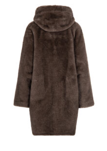 Fake-Fur Wendemantel "Mink" - Taupe – Bild 5