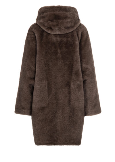 Fake-Fur Wendemantel "Mink" - Taupe – Bild 5