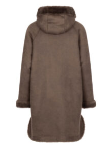 Fake-Fur Wendemantel "Mink" - Taupe – Bild 3
