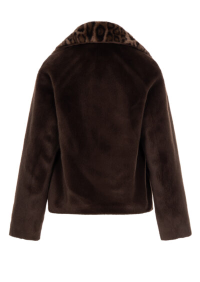 Fake-Fur Jacke "Mimi"- Braun/Leo – Bild 3