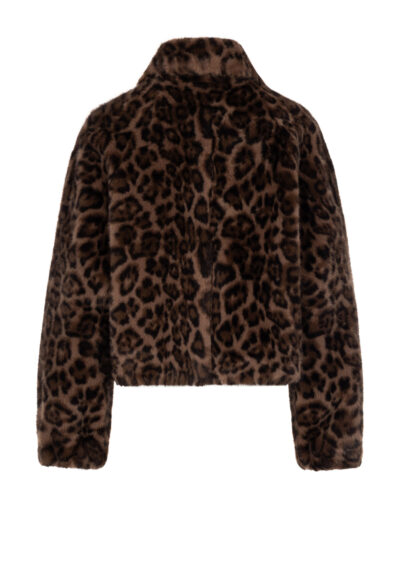 Fake-Fur Jacke "Meow"- Leo/Braun – Bild 2