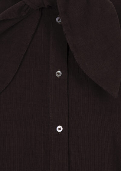 Cordsamt-Bluse mit XXL-Kragen - Dunkelbraun – Bild 3