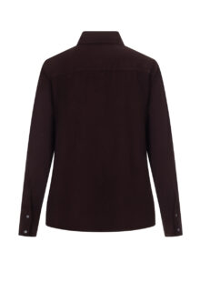 Cordsamt-Bluse mit XXL-Kragen - Dunkelbraun – Bild 2