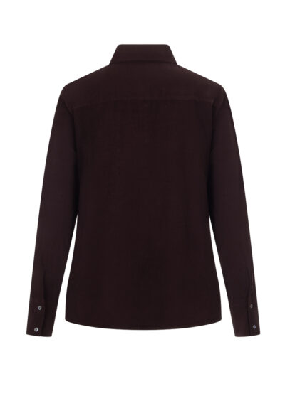 Cordsamt-Bluse mit XXL-Kragen - Dunkelbraun – Bild 2