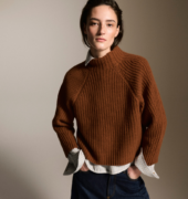 Pullover "Lona crop" aus Kaschmir-Mix - Braun