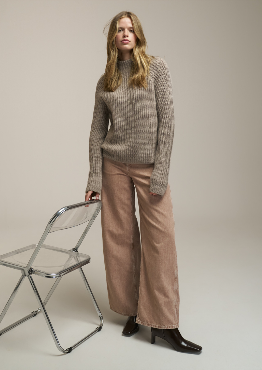 39405_0117-mode Pullover "Lona" aus Kaschmir-Mix - Sand – Bild 1