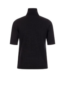 Kurzarm-Rollkragenpulli aus Wolle - Schwarz/Metallic – Bild 2