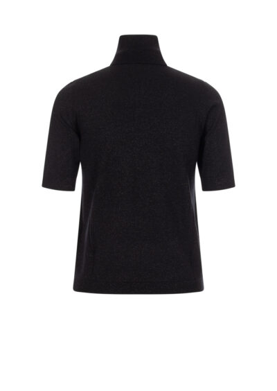 Kurzarm-Rollkragenpulli aus Wolle - Schwarz/Metallic – Bild 2
